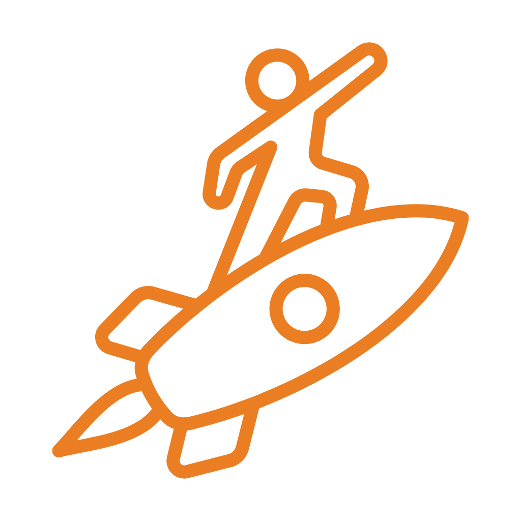 icon of person on a rocketship